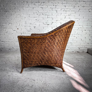 Oversized Tropical Wicker Rattan Armchair