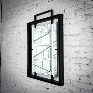 Contemporary Industrial Powder Coat Steel Wall Mirror