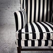 Load image into Gallery viewer, Modern Stripe Upholstered Wingback Chair
