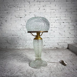1920's Hollywood Regency Cut Crystal Standard Table Lamp