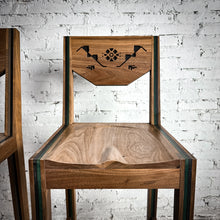 Load image into Gallery viewer, Set of 3 Navajo Style Walnut Bar Stool or Bench
