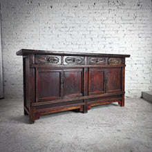 Load image into Gallery viewer, Antique Shanxi Qing Provincial Carved Elm Wood Sideboard

