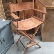 Load image into Gallery viewer, Campaign Style Leather Director Accent Chair
