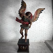 Load image into Gallery viewer, Large Colonial Painted Pine Archangel Michael Decorative Statue
