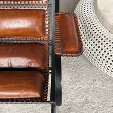 Load image into Gallery viewer, Mexican Rocking Leather &amp; Iron Accent Chair
