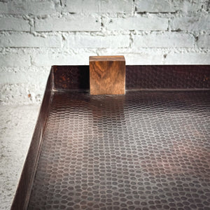 Industrial Farmhouse Hammered Tray Copper Side Table