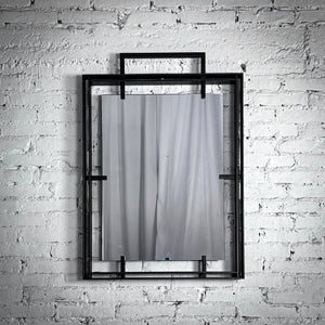 Contemporary Industrial Powder Coat Steel Wall Mirror