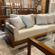 Load image into Gallery viewer, Contemporary Linen &amp; Wood Sofa
