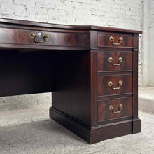 Load image into Gallery viewer, Hekman Serpentine Leather Pedestal Desk
