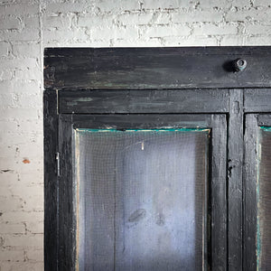 Antique Campesino Dark Wood Bin Cabinet