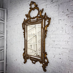 Baroque Fretwork Gilded Wood Wall Mirror