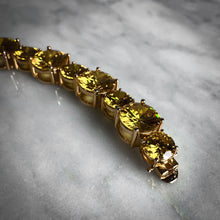 Load image into Gallery viewer, Noir Gold Plated Zirconia Stone Tennis Bracelet
