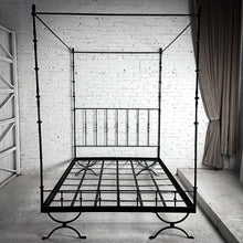 Load image into Gallery viewer, Four Poster Canopy US Queen Iron Bed Frame
