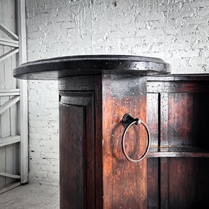 Semi Circle Revivalist Wood Bar Table