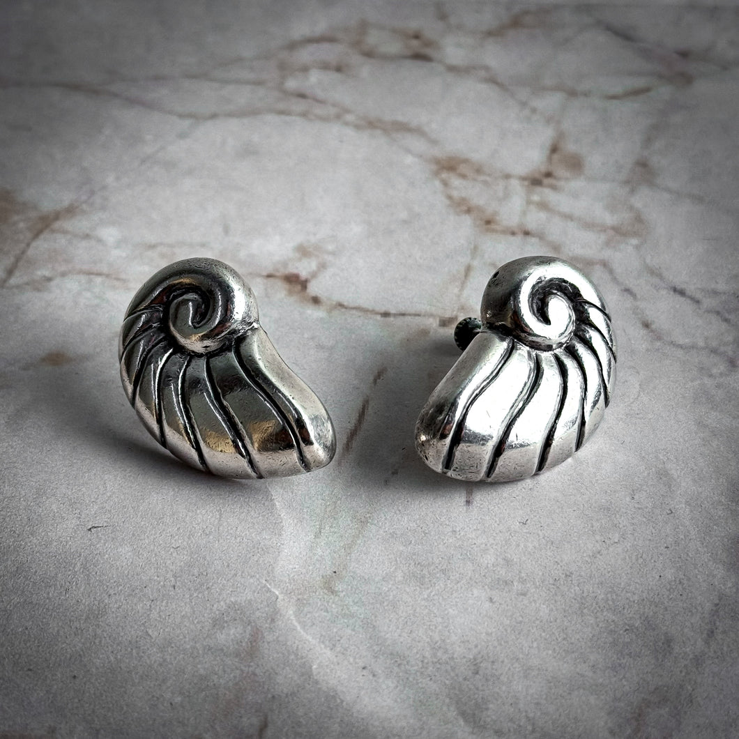 Vintage William Spratling Mexican Pure Silver Stud Earrings