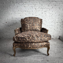 Load image into Gallery viewer, Late 20th C. Oversized Louis XV Style Leopard Print Lounge Chair
