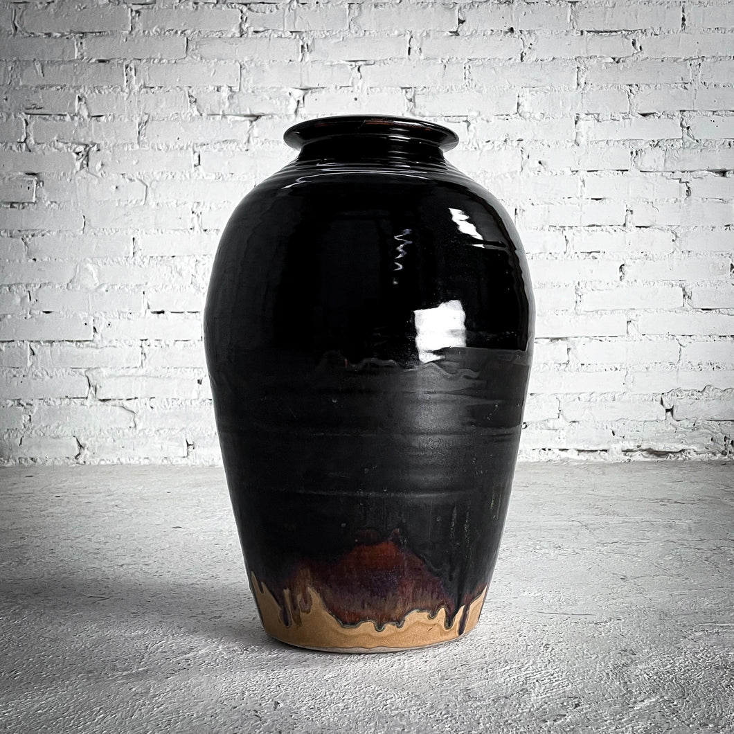 Large Hand Thrown Glazed Stoneware Vase