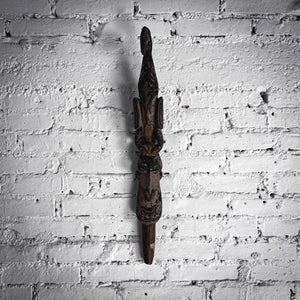 Elongated African Weathered Wood Mask Ethnic Arts
