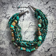 Load image into Gallery viewer, 20th C. Bohemian Turquoise Multi-Strand Necklace

