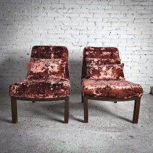 Set of 2 1950's Dunbar 5000A Re-upholstered Lounge Chair