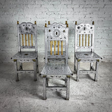 Load image into Gallery viewer, Set of 4 Mexican Repousse Tin Chairs
