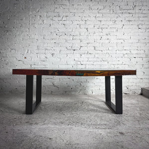 Modern Glossy Resin Wood Cocktail Table
