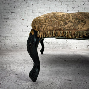 Large Rococo Style Damask Upholstered Ottoman