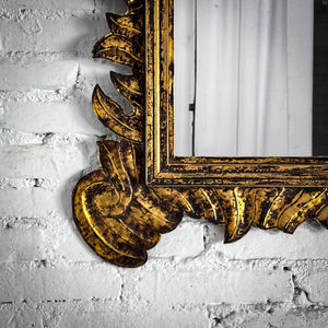 Baroque Distressed Gold Tin Frame Mirror