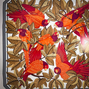 Vintage Hermés Classic Screen-Printed Silk Scarf Textile