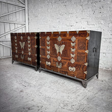 Load image into Gallery viewer, Set of 2 Mid Century Korean Veneer Chest Cabinet
