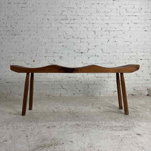 Load image into Gallery viewer, Sculptural Triple-Seat Wood Slab Bench
