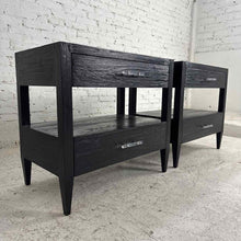 Load image into Gallery viewer, Pair of Black Wood &amp; Lucite Nightstands

