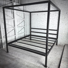 Load image into Gallery viewer, Industrial King Black Metal Bed
