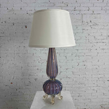 Load image into Gallery viewer, Murano Amethyst Ribbed Glass Lamp
