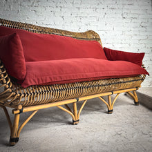 Load image into Gallery viewer, Vintage Boho Natural Rattan Sofa
