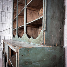 Load image into Gallery viewer, 2 Piece Antique Monumental Rustic Aged Wood Pantry Cabinet
