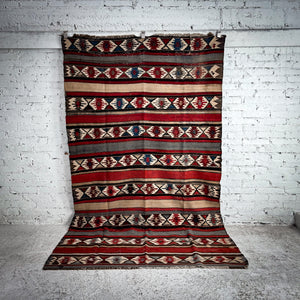 Turkish Wool Area Kilim Flatweave Rug