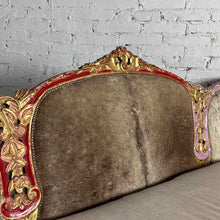 Load image into Gallery viewer, Louis XV Style Hide and Fabric Settee
