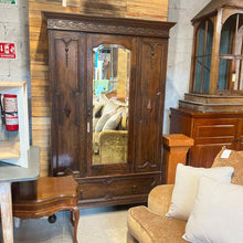 Load image into Gallery viewer, English Revival Oak Wardrobe Cabinet
