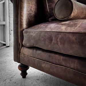 Transitional Leather Chaise