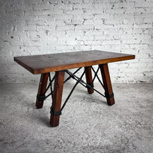 Load image into Gallery viewer, Industrial Wood &amp; Iron Cocktail Table
