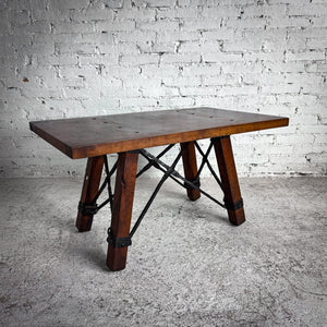 Industrial Wood & Iron Cocktail Table