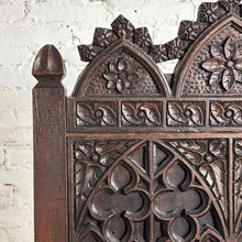 Load image into Gallery viewer, Gothic Revival Carved Wood Throne Armchair
