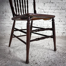 Load image into Gallery viewer, Single Early American Caned Oak Dining Chair
