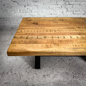 Rustic Natural Wood & Metal Cocktail Table