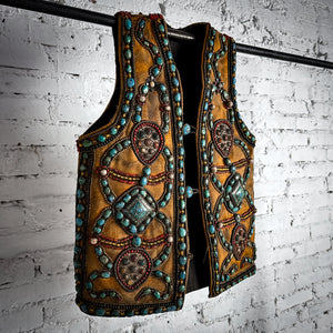 Antique Uzbek Handcrafted Applique Silk Decorative Folk Piece