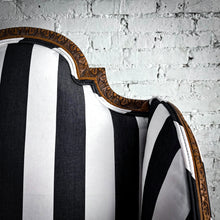 Load image into Gallery viewer, Rococo Revival Fabric Satin Wood Bergere Wingback Chair
