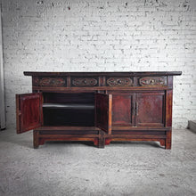 Load image into Gallery viewer, Antique Shanxi Qing Provincial Carved Elm Wood Sideboard
