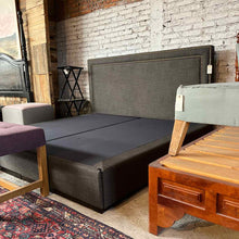 Load image into Gallery viewer, Transitional King-Size Gray Upholstered Bed
