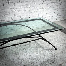 Load image into Gallery viewer, Wrought Iron 3/4" Glass Cocktail Table
